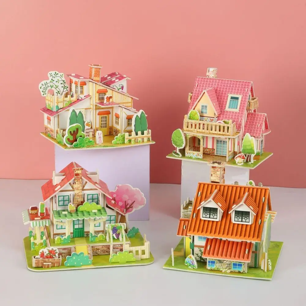 3D Puzzle Building 3D Puzzle Assembly Building Blocks DIY DIY House Model Puzzle Handmade Paper Jigsaw Paper Card Jigsaw