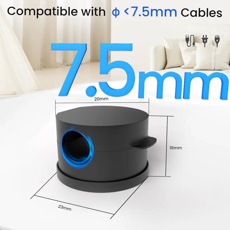 Magnetische clips Snoerorganizer 10 360 °   Zelfklevende telefoonsnoerhouder Bureau, nachtkastje, auto, thuis, kantoor