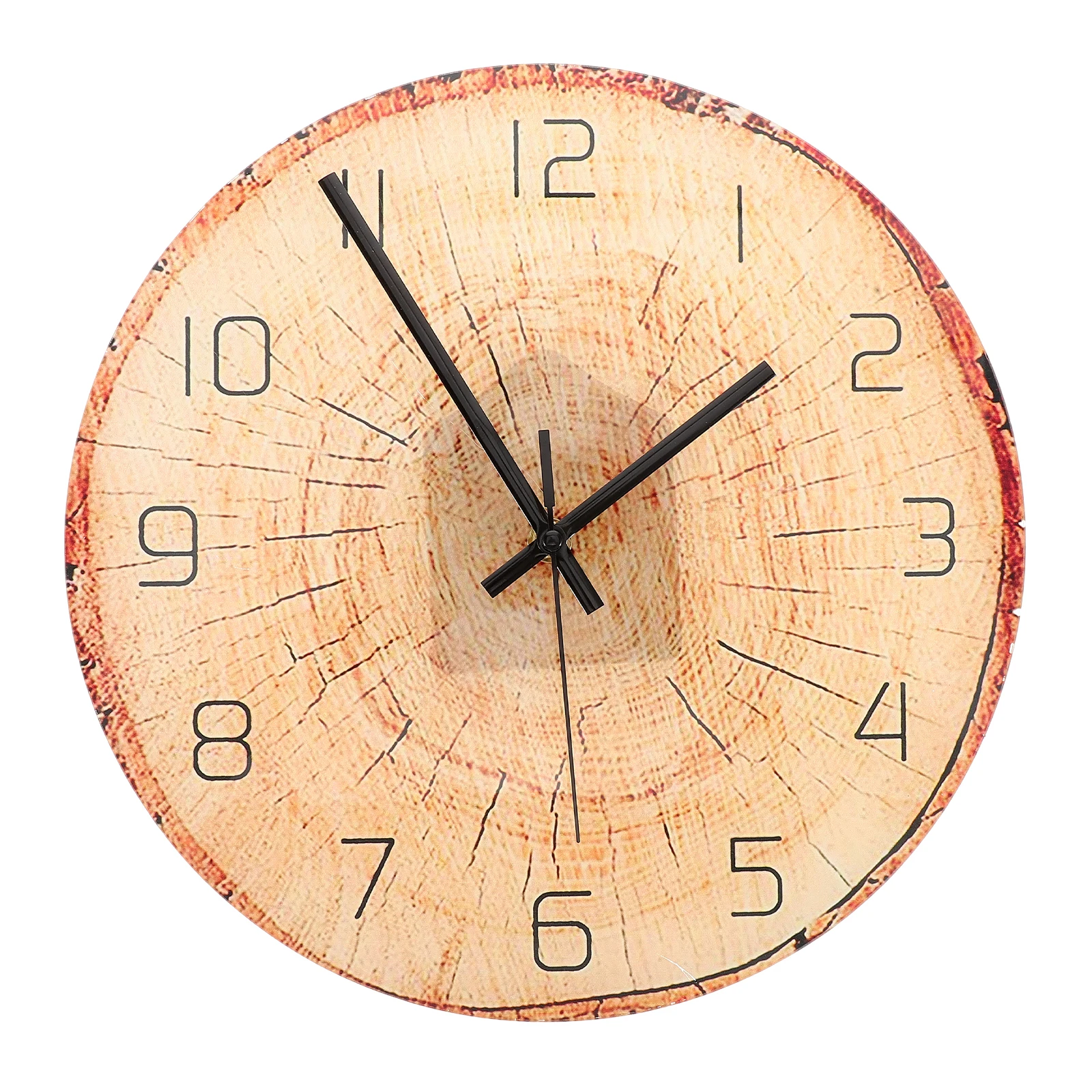 

Imitation Wood Grain Wall Hanging Pvc Mute For Living Room Bedroom Office Home Decor Stylish Chic Household Clock