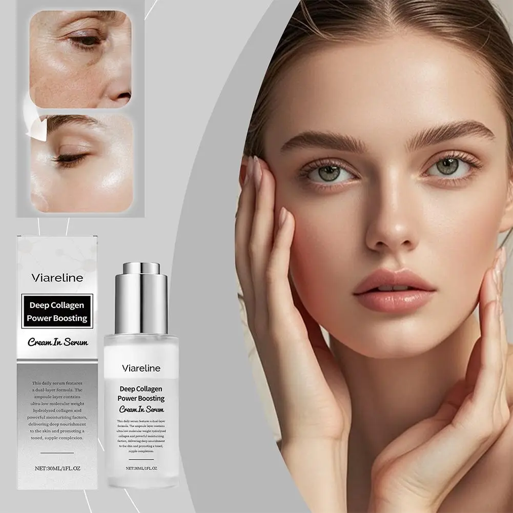 Crema antiarrugas de colágeno profundo en suero | Volumizante de la piel, piel de vidrio, restaura la elasticidad para la piel envejecida, suero para la cara S6U5