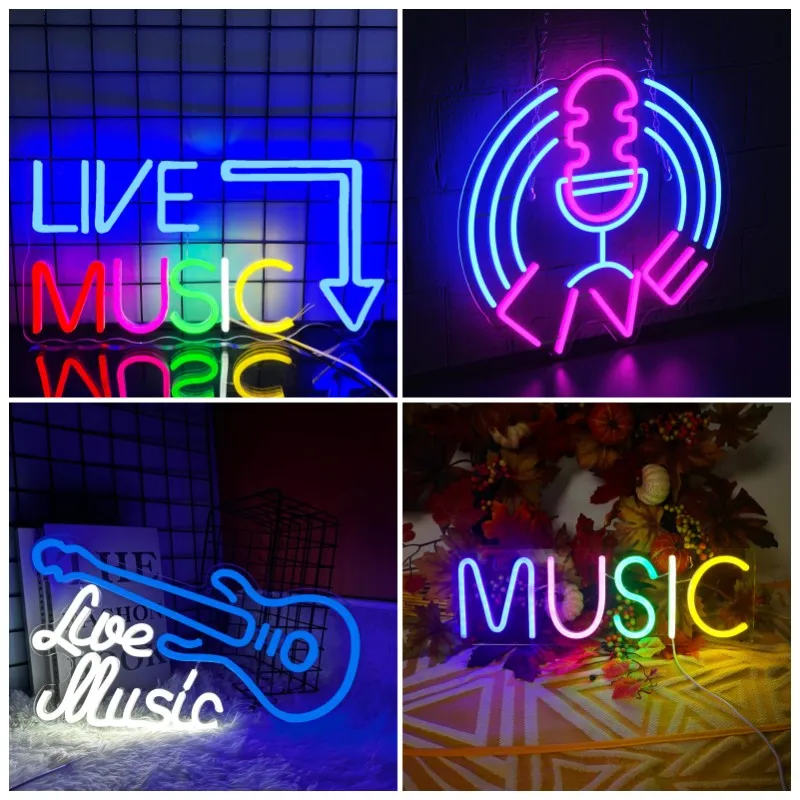 

Светодиодный Live Music Neon светильник Signs вечерние Bar студийная атмосфера светильник светящиеся знаки Studio светодиодный DJ настенный Декор неоновые ночники светильник s