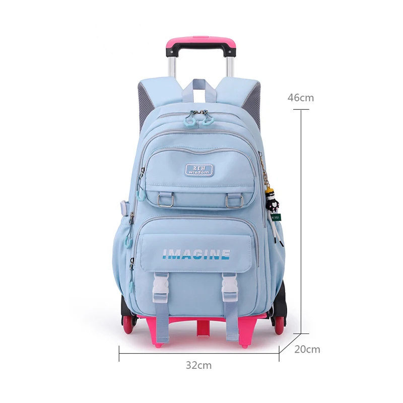 Mochilas escolares com rodas para crianças, Mochilas para estudantes, Trolley Bag para meninas, Mochila bonita, Mochila com rodas de rolamento
