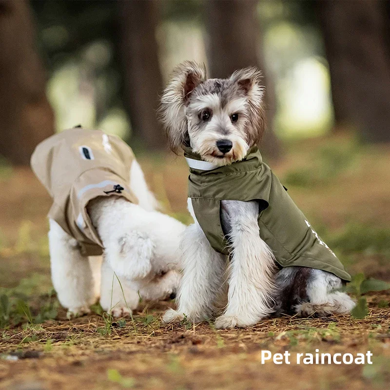 

Dog Raincoat Reflective Strape Waterproof Hoodie For Small Medium Pet Dogs Including Teddy Schnauzer With Anti Adhesive Velcro