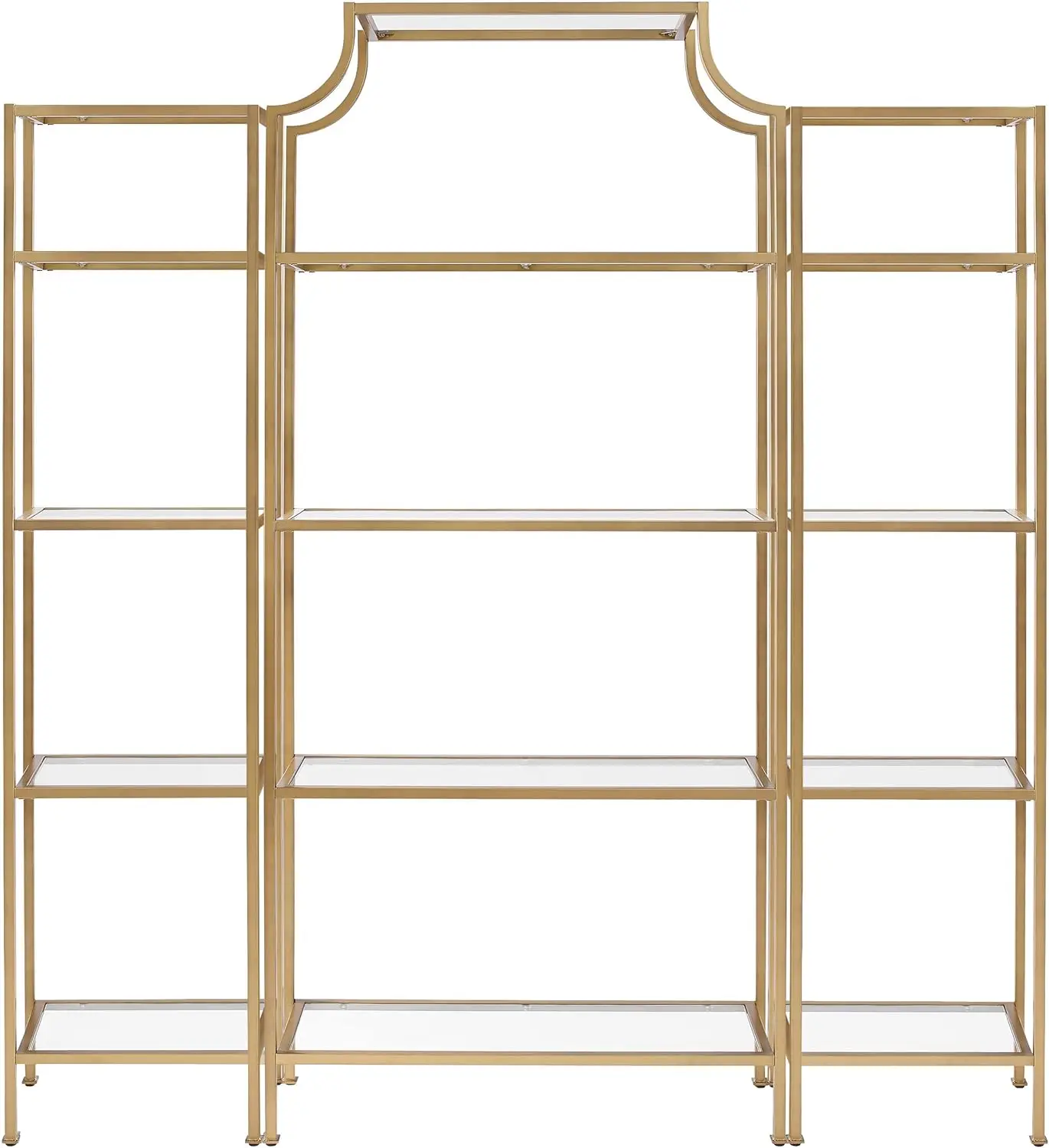 

Furniture Aimee 3-Piece Bookcase Set - Gold and Glass