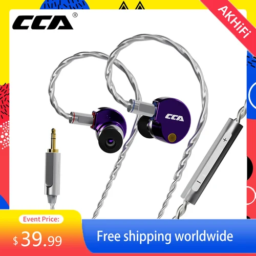 CCA Phoenix-auriculares HiFi con unidad dinámica, cascos con diafragma LCP, cancelación de ruido, Cable reemplazable de 2 pines, auriculares con cable para videojuegos