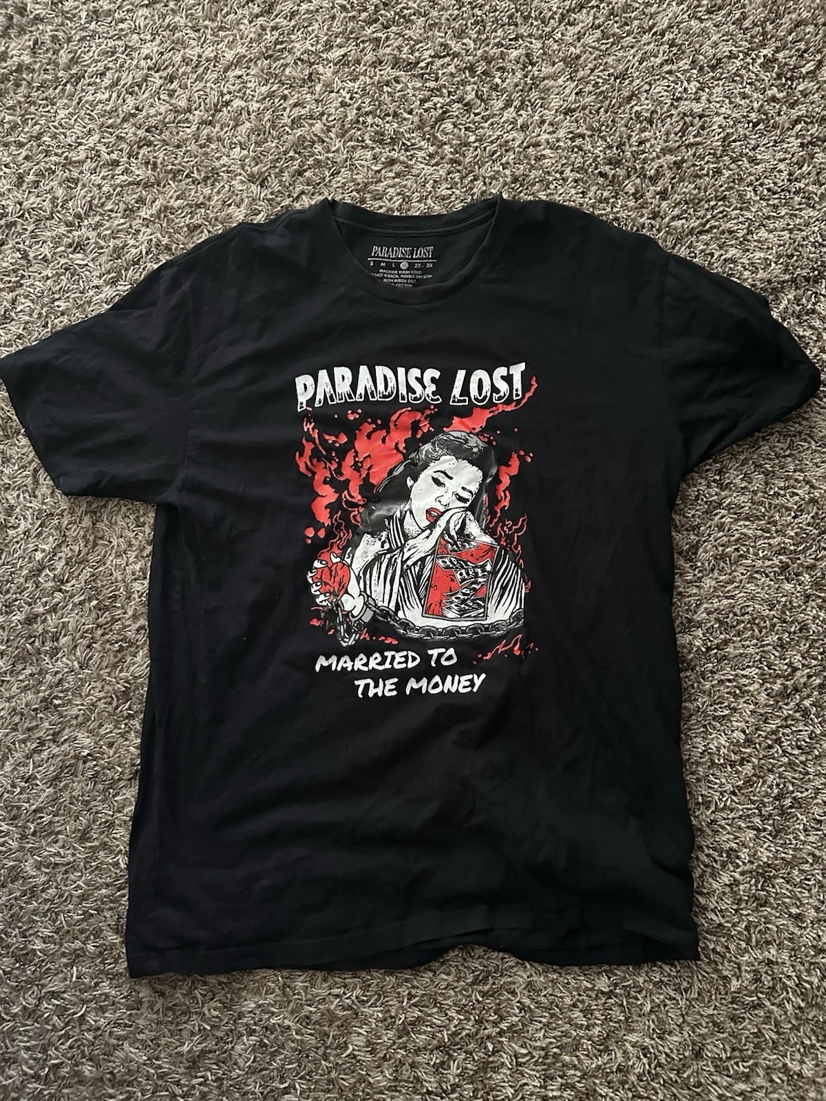تي شيرت Paradise Lost Men's Black Married To The Money Xl #1