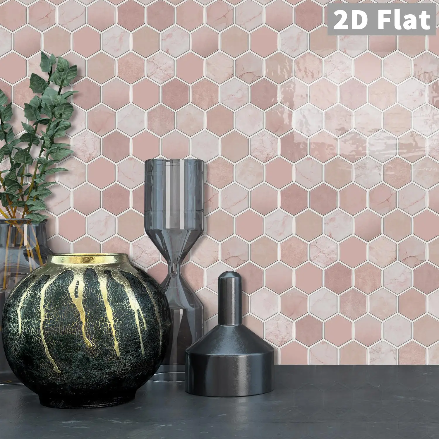 

1/12 hexagonal marble texture decorative wall stickers, suitable for living room, bedroom, kitchen, bathroom wall stickers