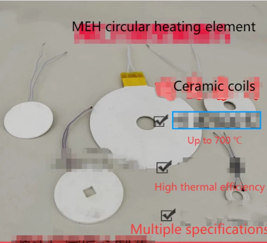 1Pcs Round heating plate MCH ceramic heating ring 3.7V7V12V24V power temperature adjustable  38mm