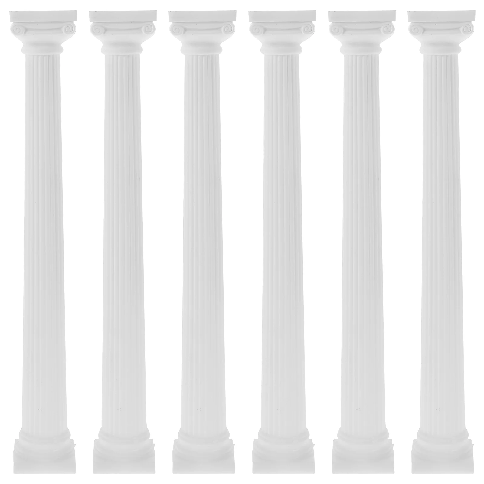 

6 Pcs Column Roman Desk Decoration Pillar Desktop Zen Garden Tool Plastic Mini Photo Prop