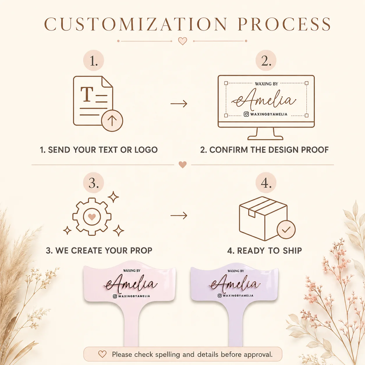 Custom Curved Acrylic Tech Photo Prop Handheld Branded Selfie Sign Esthetician Social‑Media Marketing Prop for Beauty Studio view 6