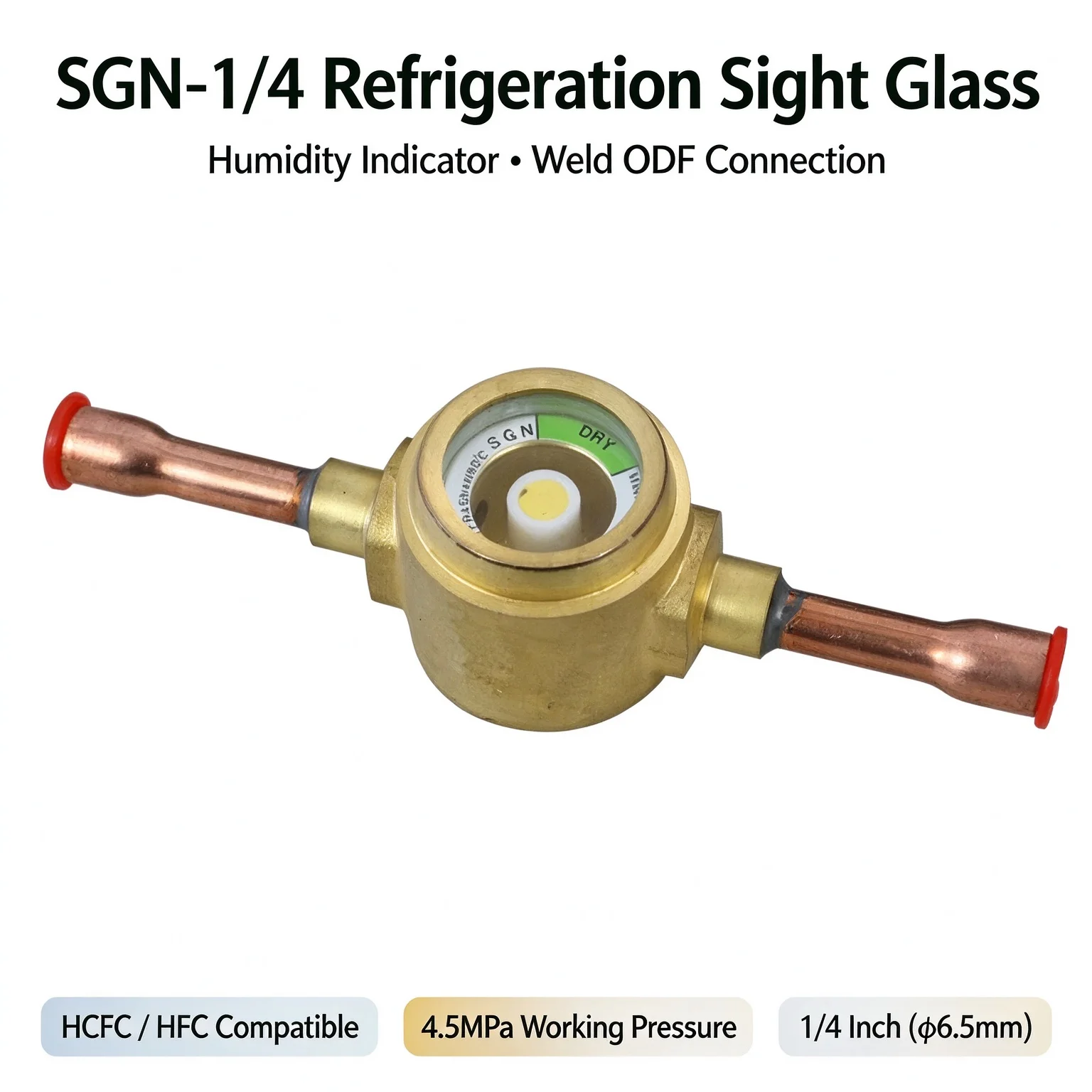 SGN-1/4 ODF Weld Sight Glass Refrigeration Liquid Indicator 1/4