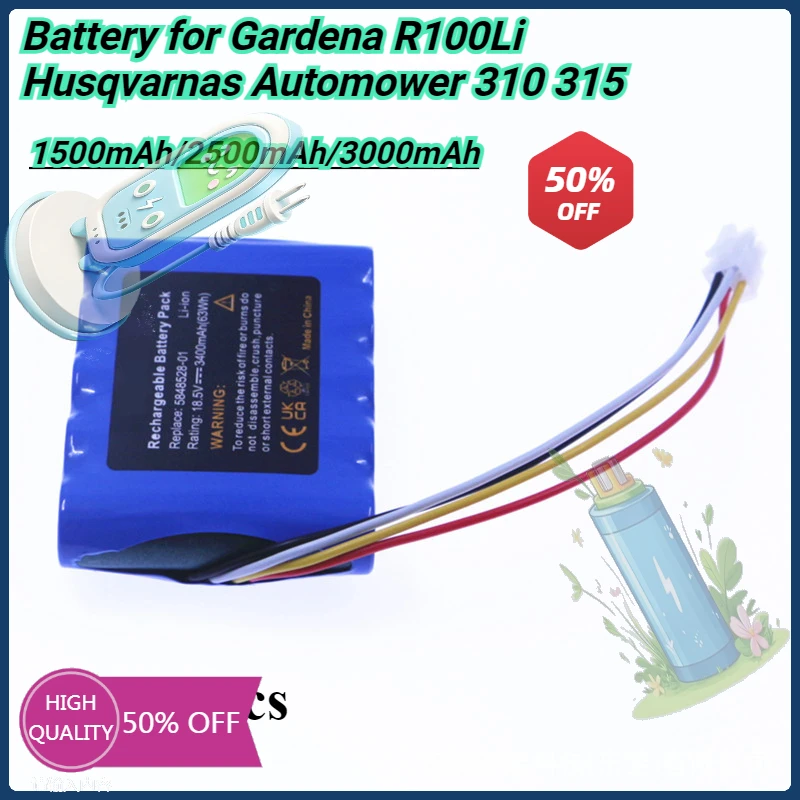 

Lawn Mowers Battery 2500mAh/3000mAh for Gardena R100Li Husqvarnas Automower 310 315 Gardena R100Li R130Li R160Li 2016/2017/2018