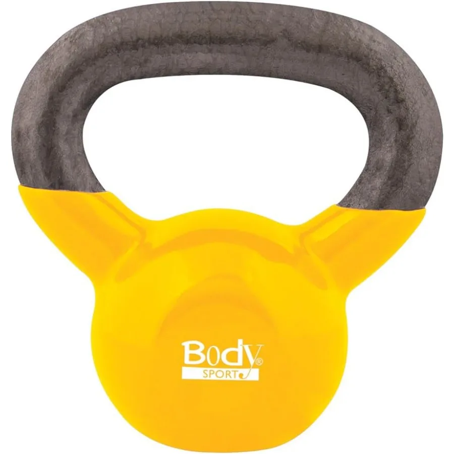 

Body Sport Cast Iron Vinyl Coated Kettlebells for Strength Training and Weight Lifting Durable Fitness Equipment Ideal for Gym