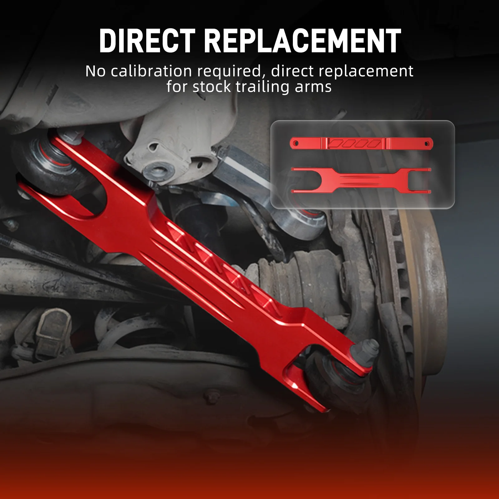 BEVINSEE Billet Aluminum Rear Trailing Arm Set for BMW E90 E91 E92 E93 E81 E82 E87 E88 2005-2013, X1 E84 2010-2015