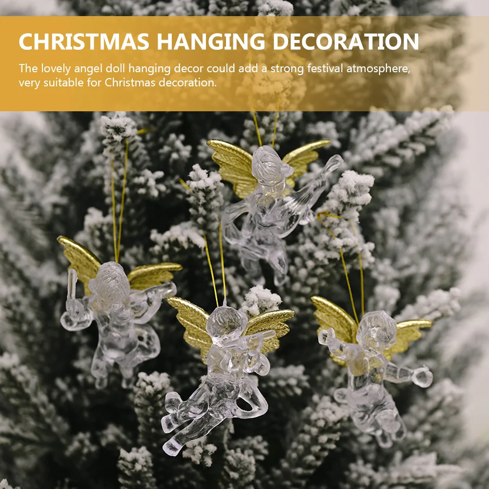 

20Pcs Angel Girl Hanging Ornament for Christmas Tree Decor Festive Party Decoration Pendant Home Showcase Xmas Decorative Props