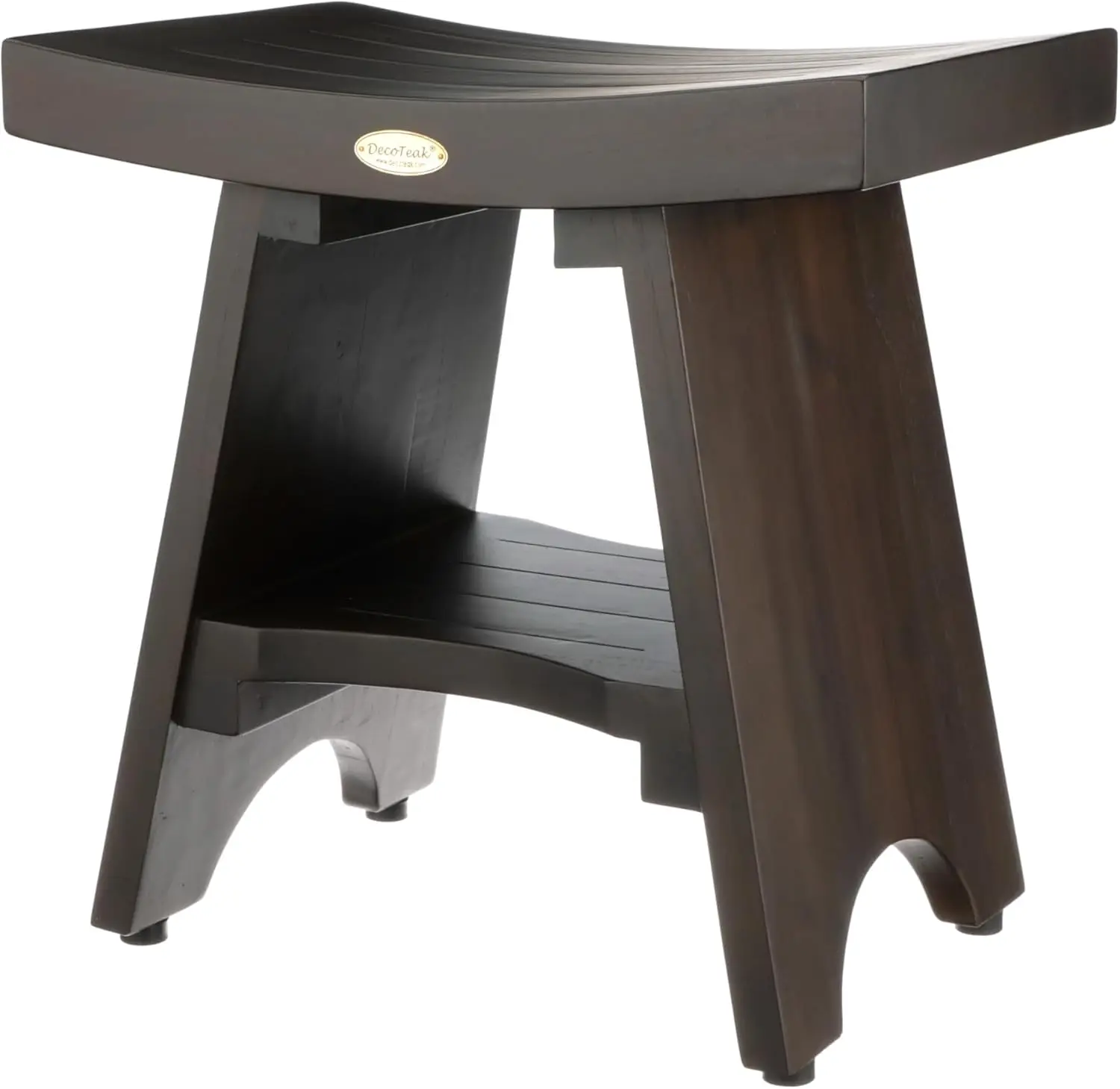 

18 Inch Waterproof Teak Wood Shower Bench Stool Seat Chair For Inside Shower Provides Safety, Storage, and Organization For B