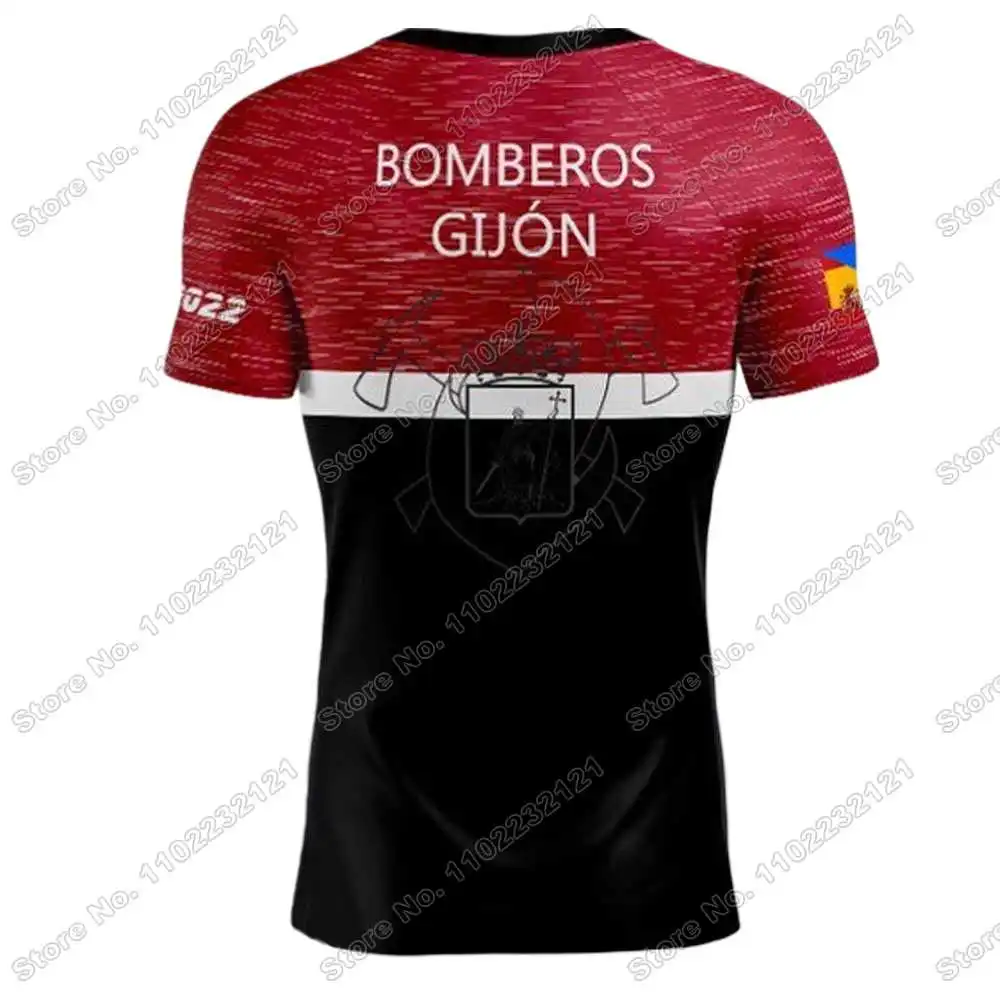 2024 Gijon Firefighters T Shirt Spain Asturias Outdoor Tech Shirts MTB Clothing Training Tops Fitness Jersey Hiking Running Wear