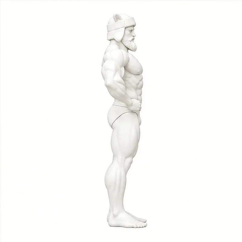 20cm Resin Russian Ukrainian Muscular Male Statue Bodybuilder Figurine Beard Helmet Fitness Gym Decor Art Gift