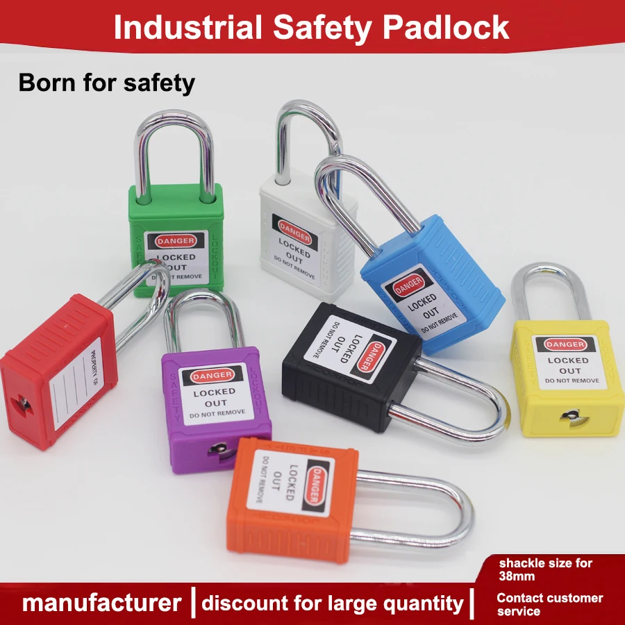 38mm Steel Shackle  Loto Safety Padlock Lockout Tagout,2 Keys per Lockout Padlock para aplicaciones industrialesy electricas