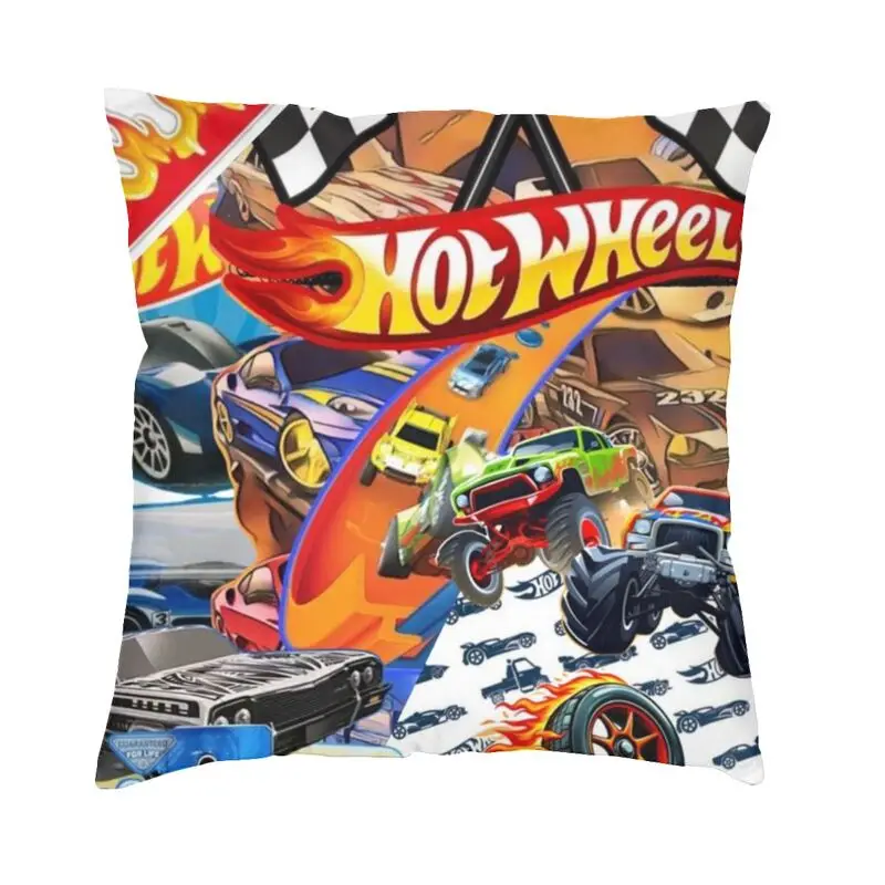 Hot Wheels Cartoon Sport Car Pillow Covers Home Decoration Modern Cushion Cover Soft Pillowcase