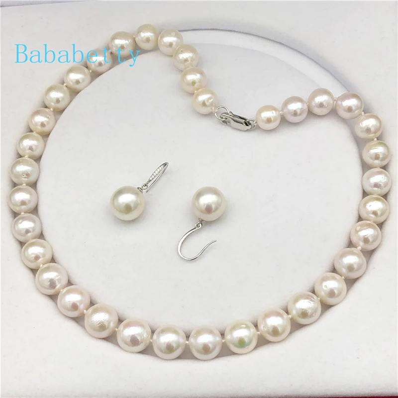 Hot sale 11-13 mm natural white baroque Edison pearl necklace 18 inches