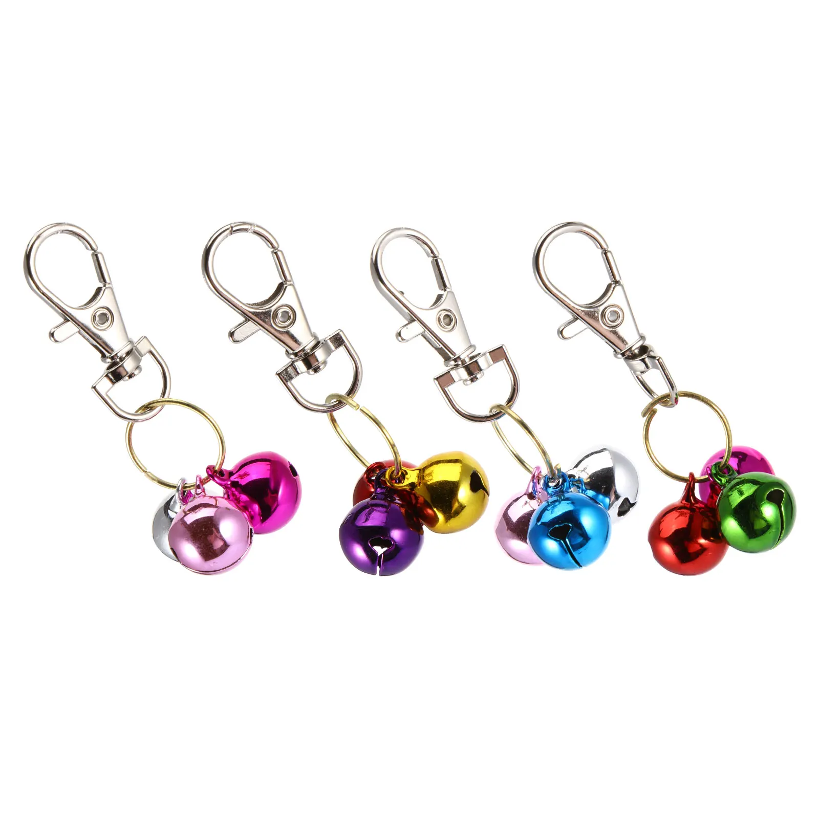 

4Pcs Copper Cat Collar Bells Bell Charm Necklace for Collar Pet Bells Small Dogs Cats Keychain Accessories Metal