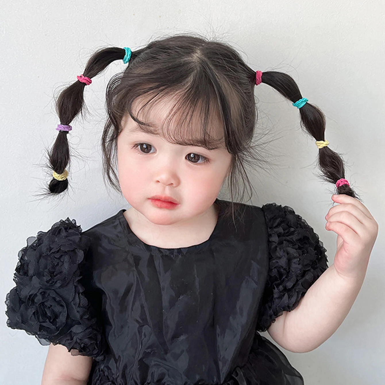 Girl Elastic Hair Bands Hair Pins Claw Clips Ponytail Hold Hair Tie Rubber Bands Scrunchie Hair Accessories Bands set for Girls