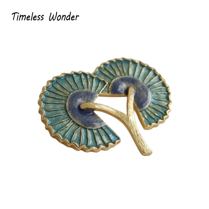 

Timeless Wonder Fancy Enamel Geo Leaf Brooches for Women Designer Jewelry Runway Top Luxury Gift Rare Broches Medieval 5282