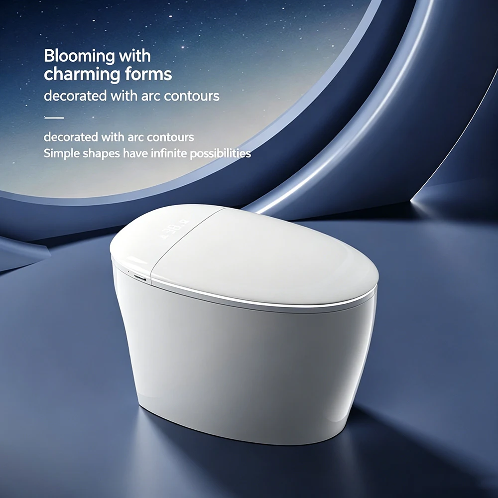 

White Intelligent Smart Toilet with Bidet Build-in Tank Fresh Aroma Auto Sensor Lid Toilet Heat Seat for Bathroom Accessories