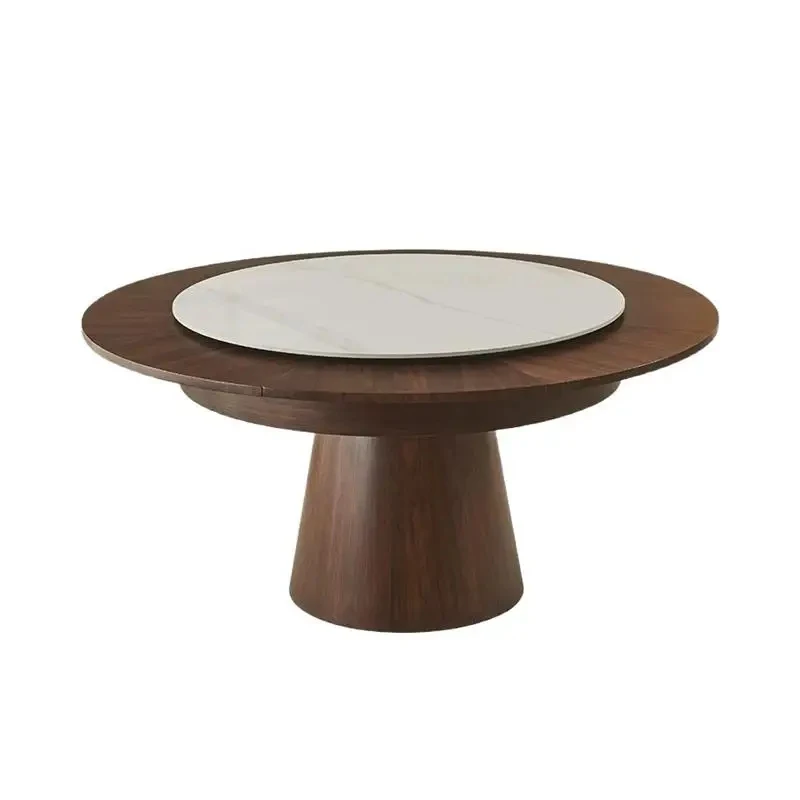 high quality Slate rotating telc varile size round dining tle walnut retro