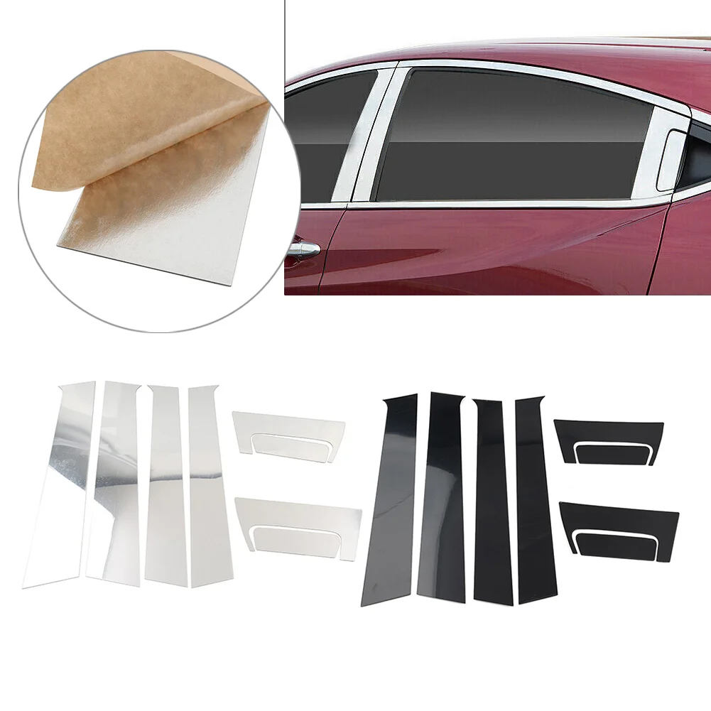 8PCS Car Pillar Post Set Door Window Cover Trim Kit For Honda HRV HR-V Vezel 4-Door 2015 2016 2017 2018 2019 2020 2021 2022