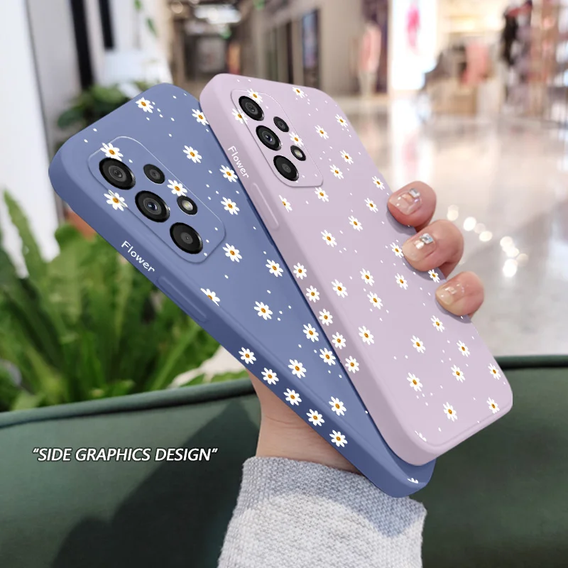 Floral Daisies Case For Samsung Galaxy A73 A53 A33 A23 A13 A72 A52 A52S A32 A22 A12 A71 A51 A31 A21S 4G 5G Cover