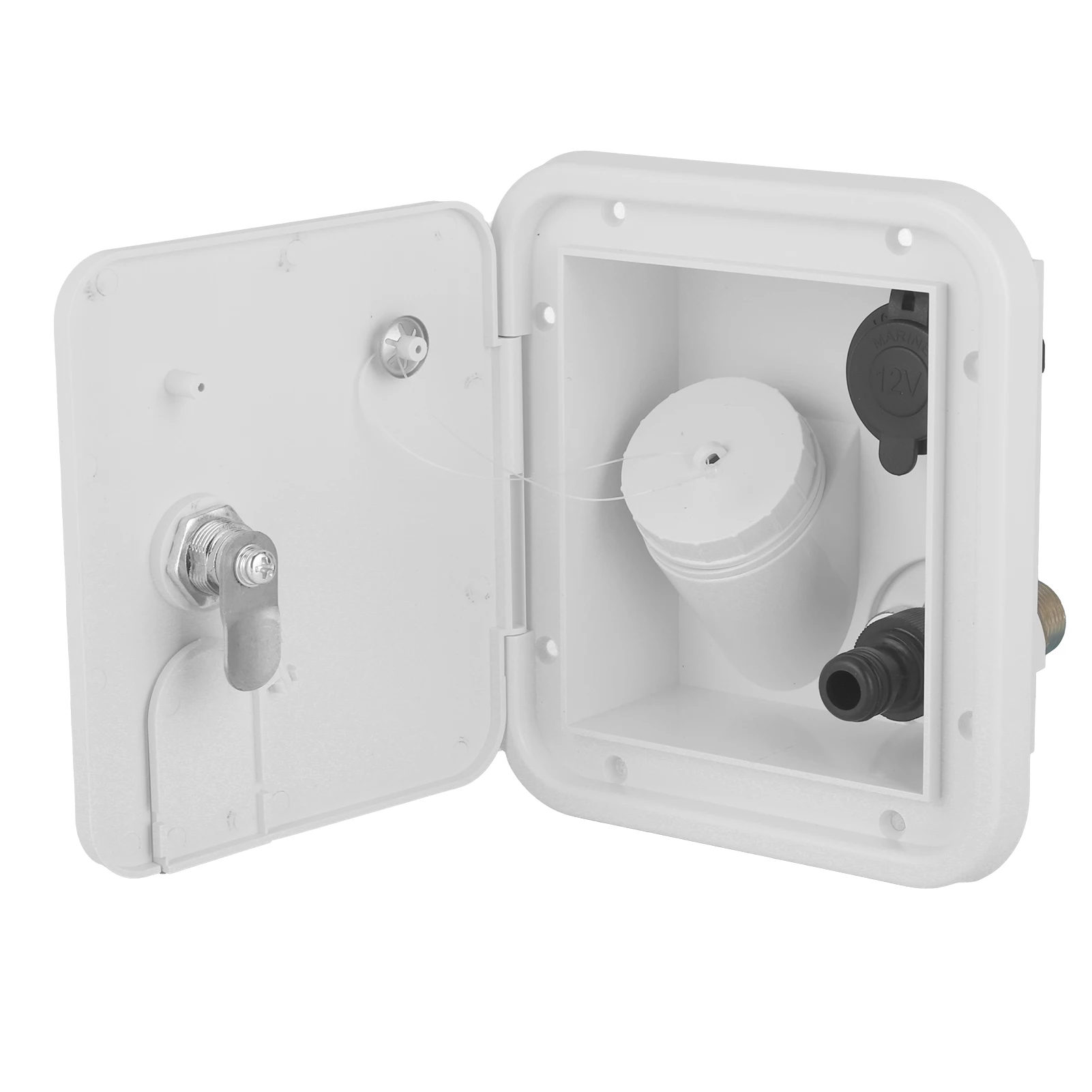 Ingresso acqua per camper SquareShape con porta di riempimento a pressione per accendisigari con serratura per rimorchio per portello Camper Camper Accessori per camper