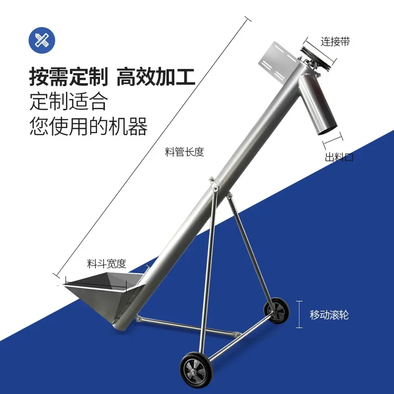 Small Jiaolong Conveyor Granular Powder Feeder Corn Feed Self-priming Grain Thickening Spiral New Full Set