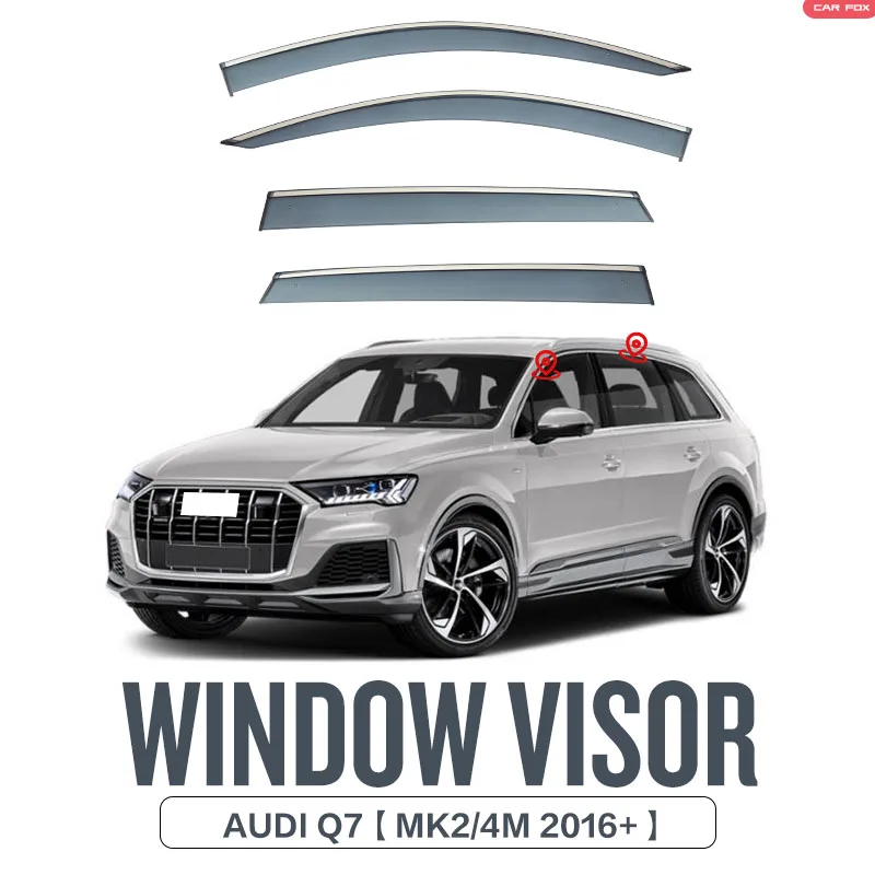 

For AU-DI Q7 MK1/4L 2006-2015 MK2/4M 2016+ Plastic Window Visor Vent Shades Sun Rain Deflector Guard 4PCS/SET