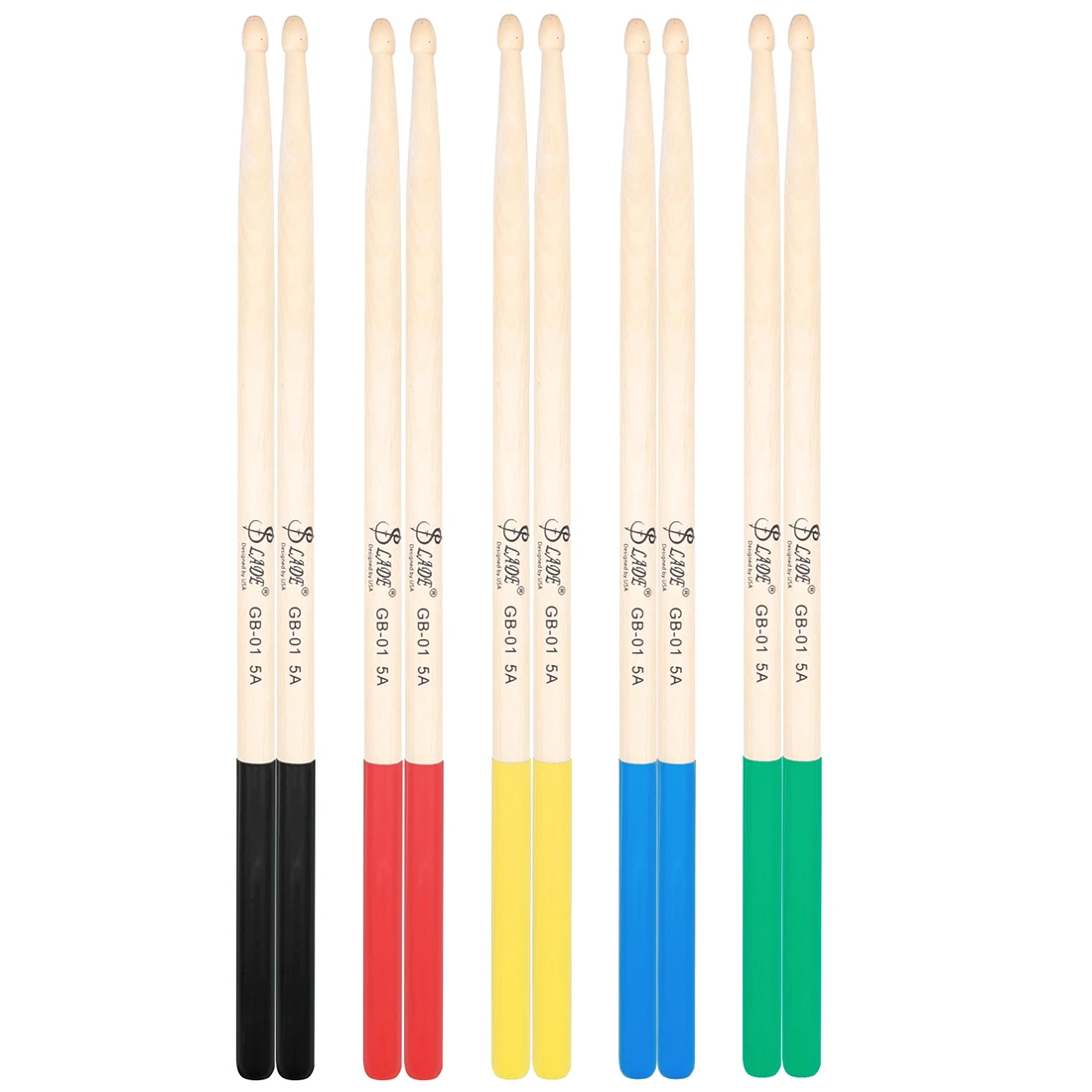 3Pair Drum Sticks 5A Maple Professional Drumsticks Non-slip Rubber Grip Colorful Drumsticks AccessoriesDrum Set Kit Parts