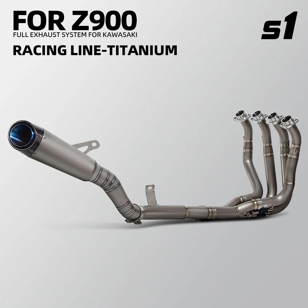 For Kawasaki Z900 17-25 Motorcycle Exhaust Full Titanium System Modify Manifold Project S1 Slip on Line Muffler Escape Kit