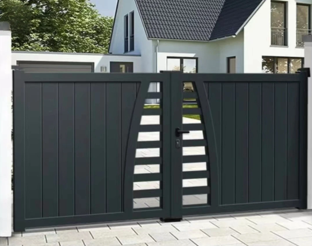 Electric lock aluminum metal Lane Motor double automatic swing door