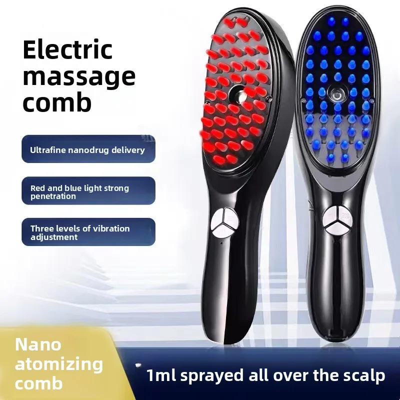 Electric Hair Growth Comb - Red/Blue Light & Nano Spray for Scalp Care