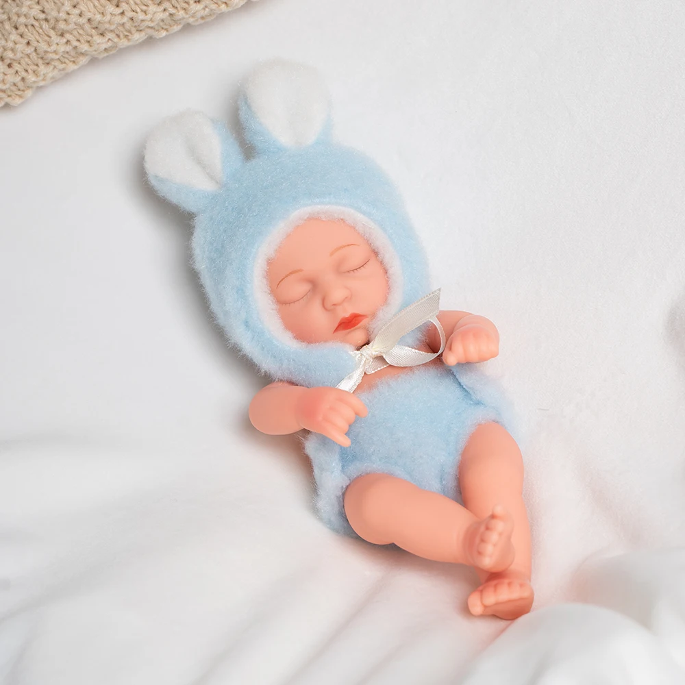 20cm Vinyl-Reborn-Babypuppen mit Kleidung, 8-Zoll-Neugeborenen-Babypuppe, wasserdichte Bebe-Puppe, niedliche Minipuppe für Mädchen, Geburtstagsgeschenke – Detail 12