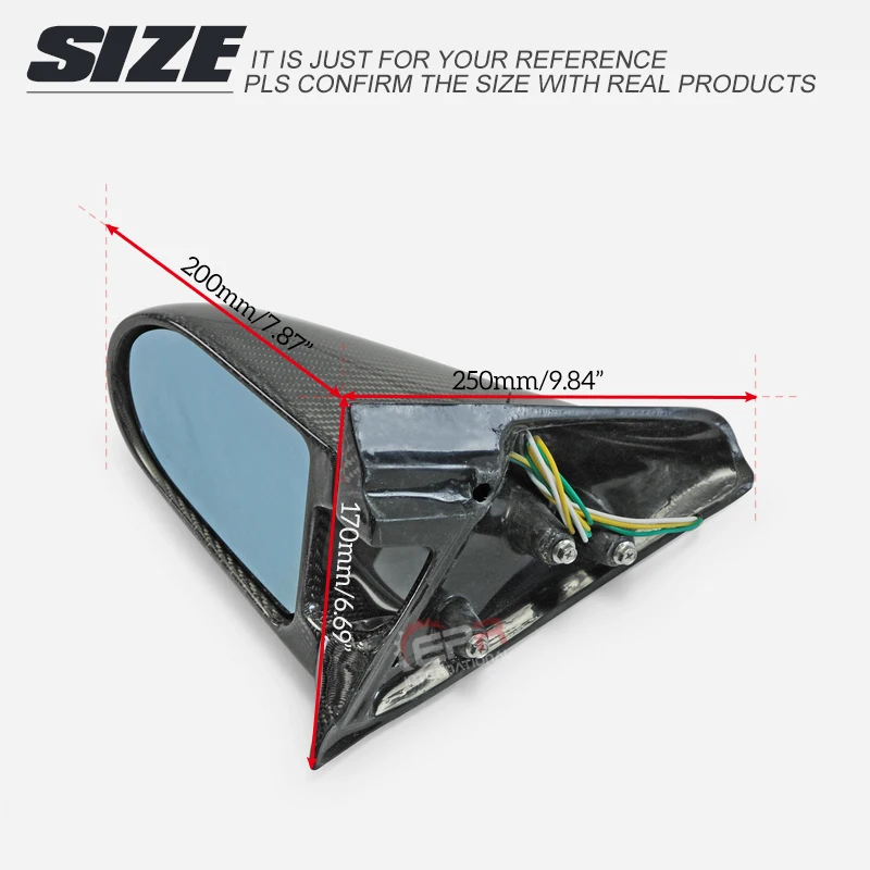 スカイラインR32 GTR GTSエアロミラー（右ハンドル車）用カーボンファイバー製カーパーツ