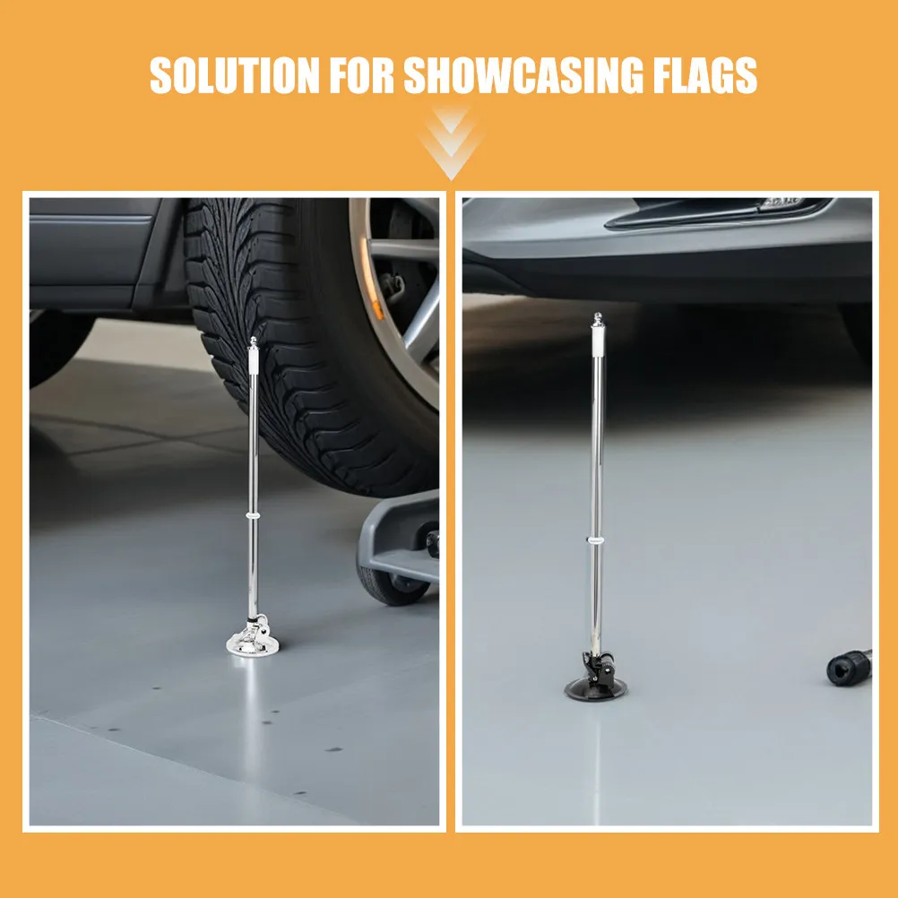 2Pcs Car Flag Suction Cup Mount Heavy Duty Weather Resistant Flagpole for Vehicles Easy Install Removal Portable Parade Event
