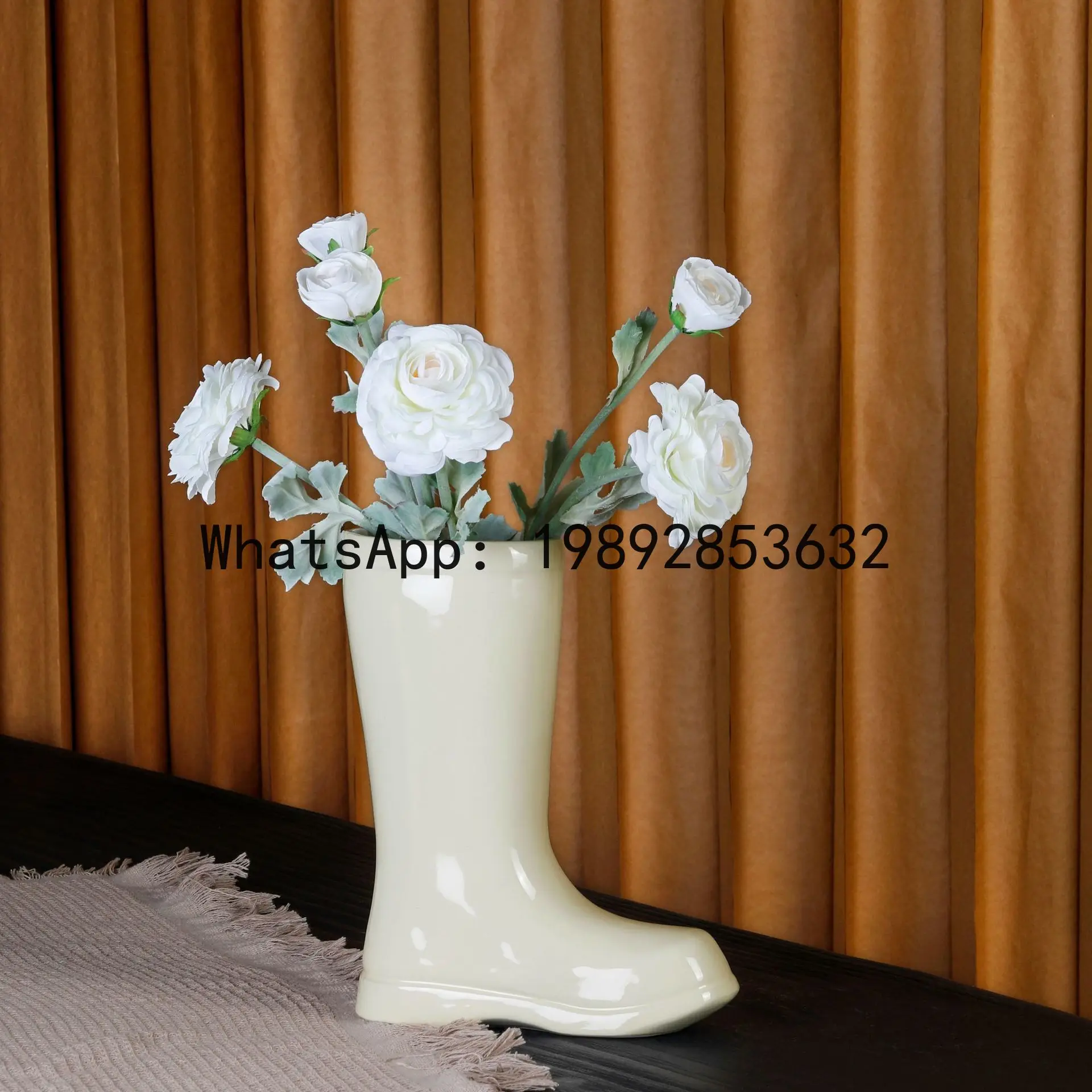

Creative Ceramic Vase Boots Shoe Flower Arrangement Hydroponics Accessories Flower Vase Porcelain Ornaments Home Decoration