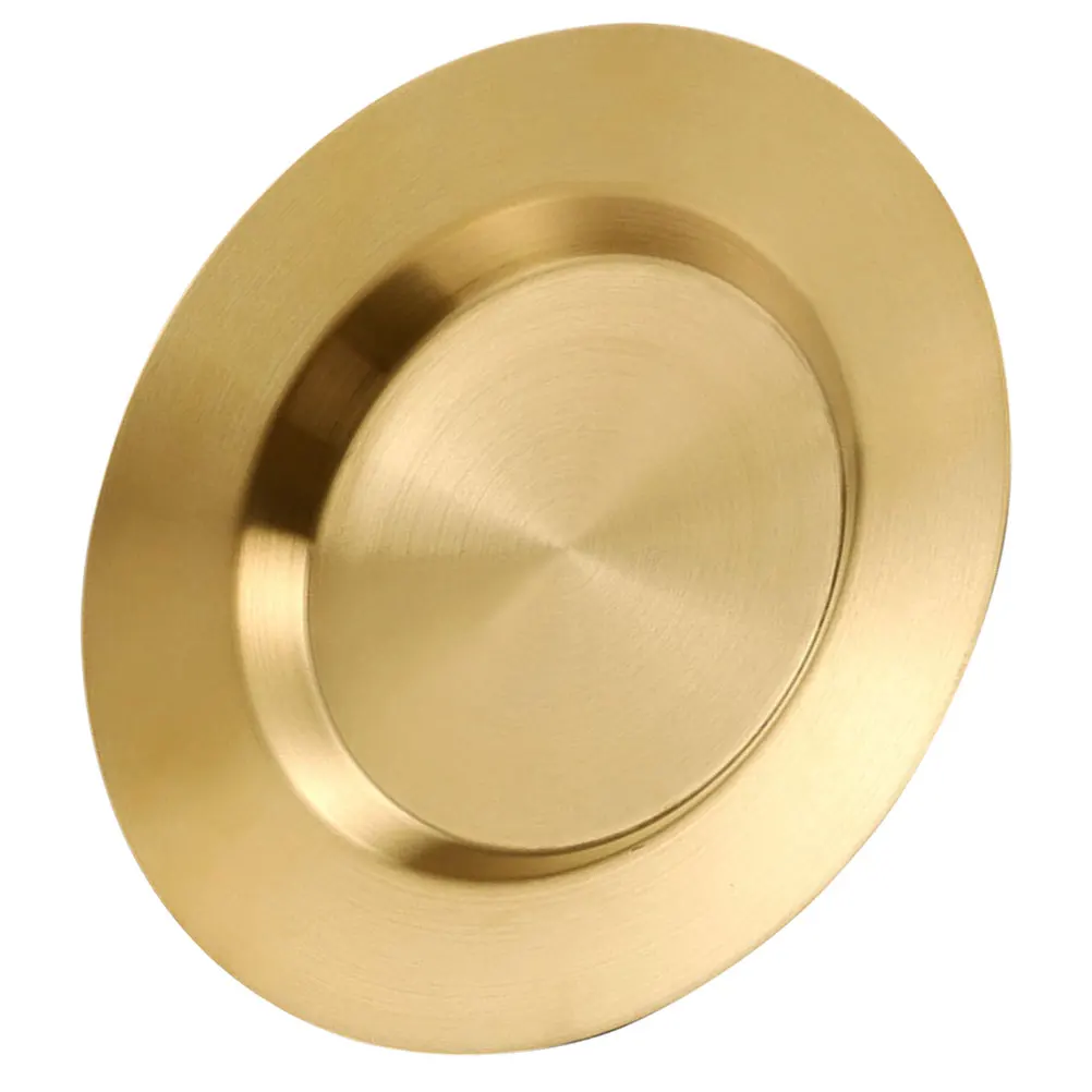 

1pc Golden Stainless Stainless Steel Pasta Plate Dinner Plate 18CM Flat Edge Pasta Dessert Serving Kitchen Food Tray