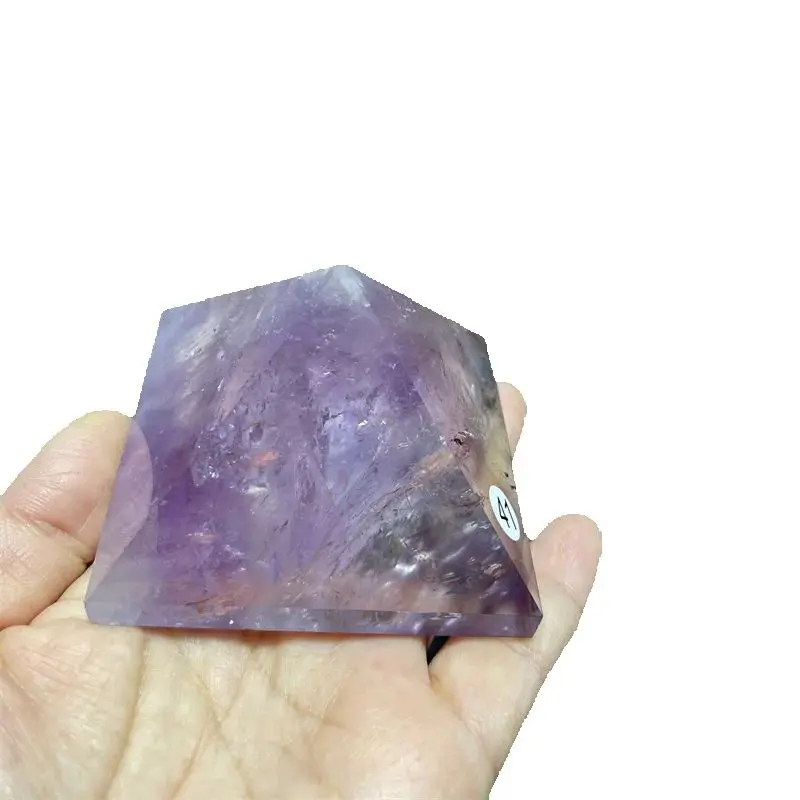Rainbow Natural Clear Quartz Amethyst Crystal Energy Tower Reiki Mineral Pyramid Gemstone
