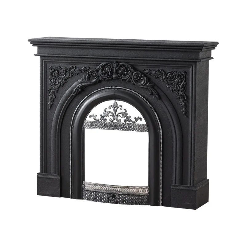 European-style Carved Mantel, Villa Entry Atmosphere Decorative Cabinet, Light Luxury Black And White Fireplace