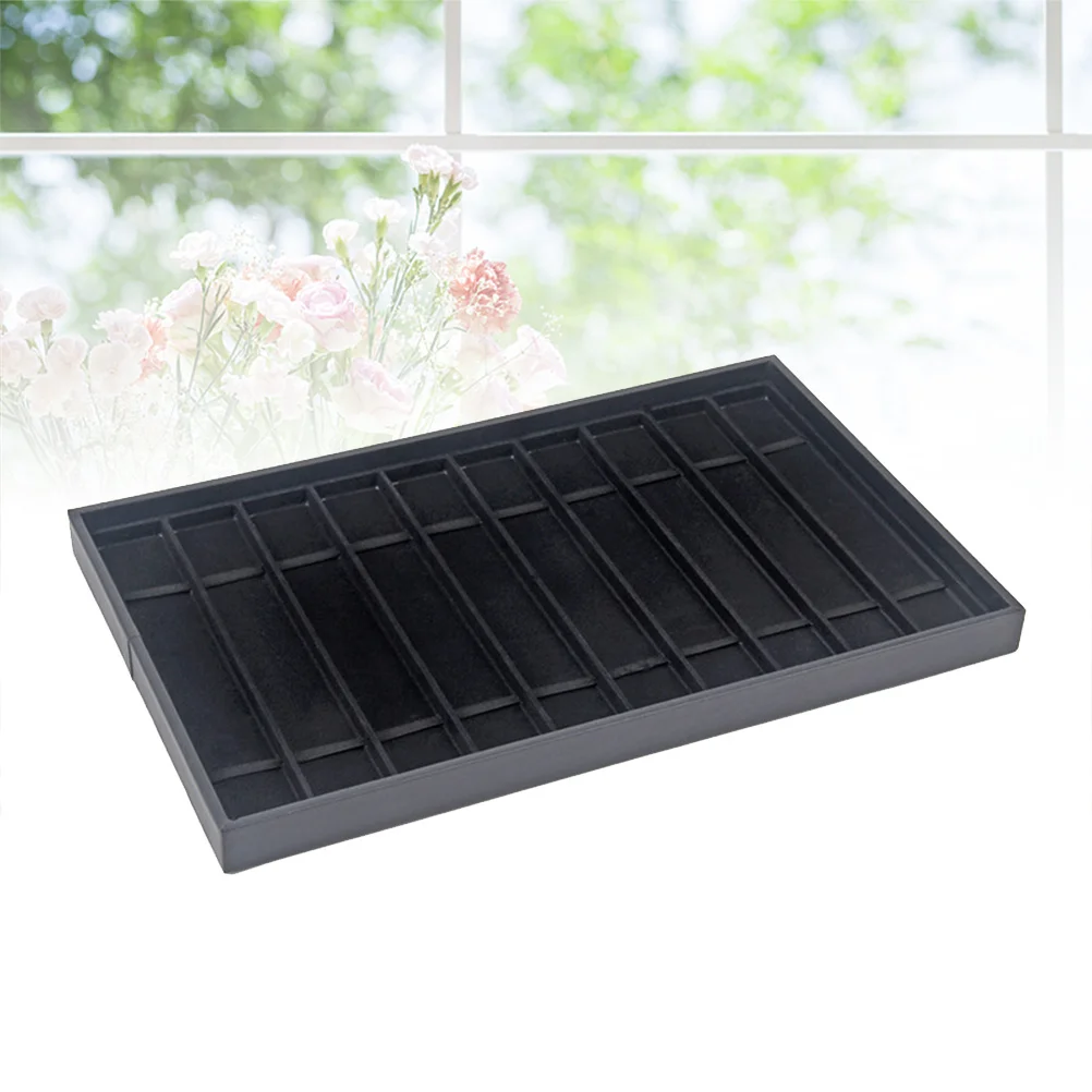 

10 Grids Watch Display Plate Watches Case Necklace Storage Tray Black Collector