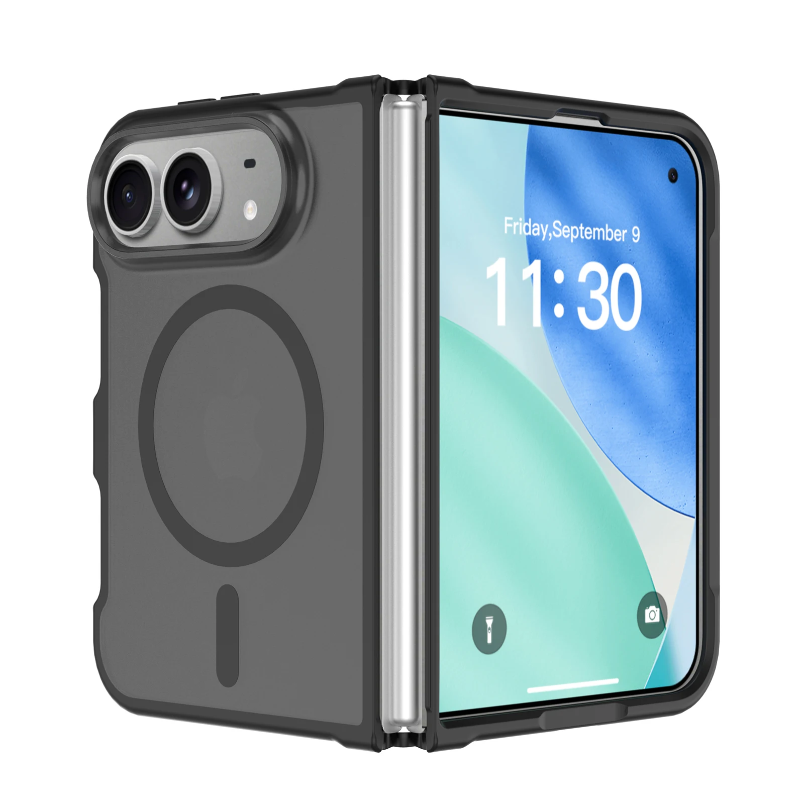 Für iPhone Duo Hülle Leistungsstarke Magnetische Saugkraft Hartschale TPU+PC Matt Anti-Sturz Handyhülle Transluzent Mattiert – Detail 8