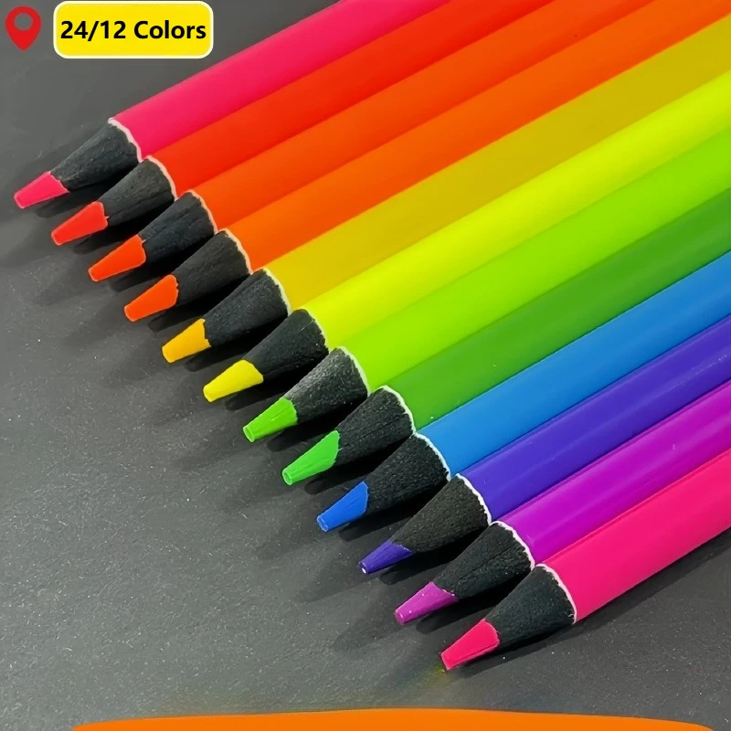 Lápices de colores de 12 colores, núcleo suave especial para libros de colorear para adultos, adecuados para artistas y principiantes, colores vibrantes, lápices duraderos