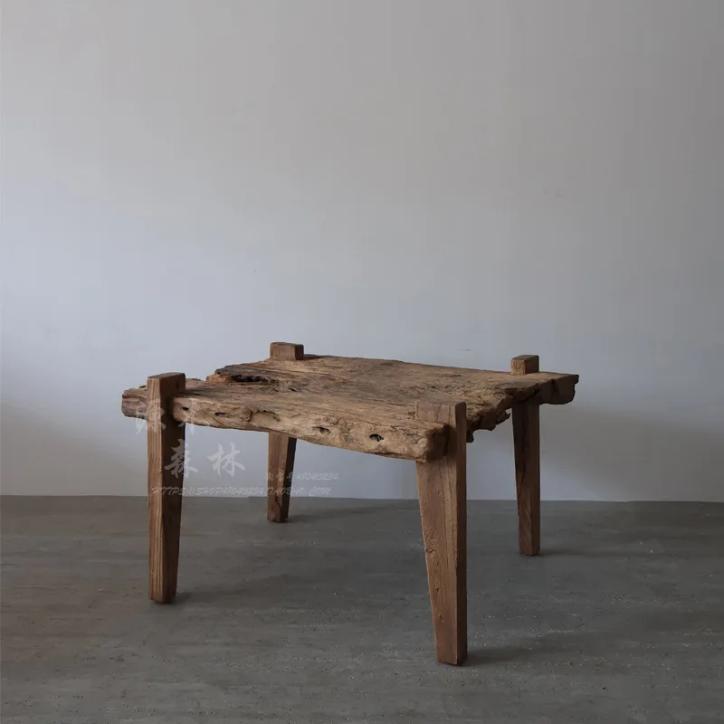 natural texture coffee table wabi sand wind retro special-shaped dining table dual-purpose living room B & B artistic sense